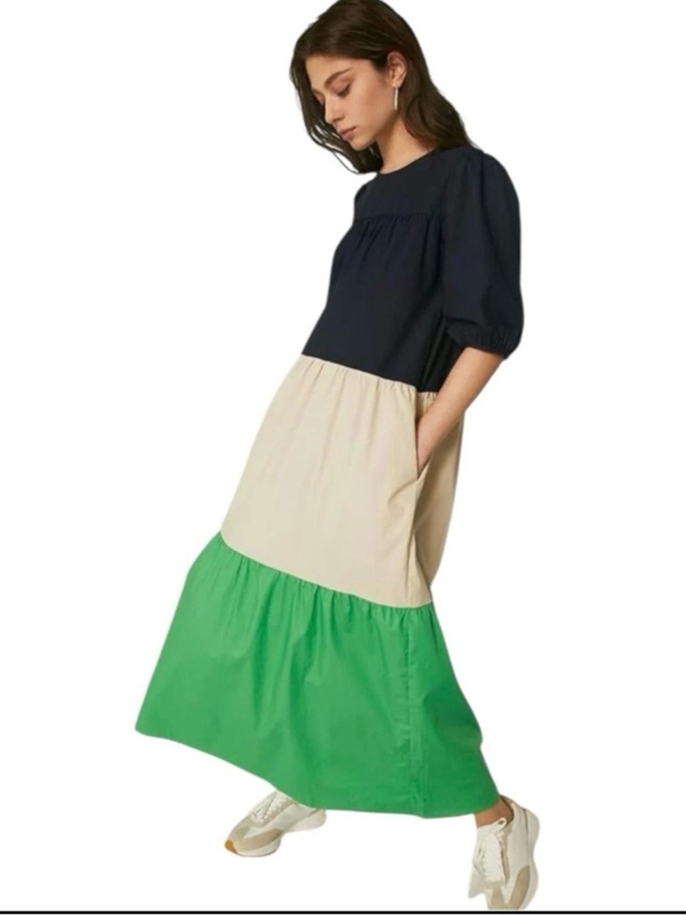 Compania Fantastica 100% Cotton Tiered Maxi Dress, Size M, Great Condition